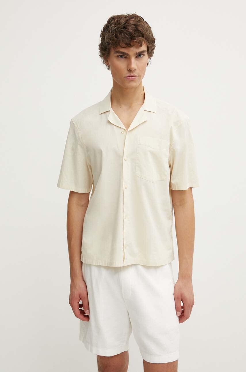Πουκάμισο Hollister Co. χρώμα: μπεζ, KI325-4029