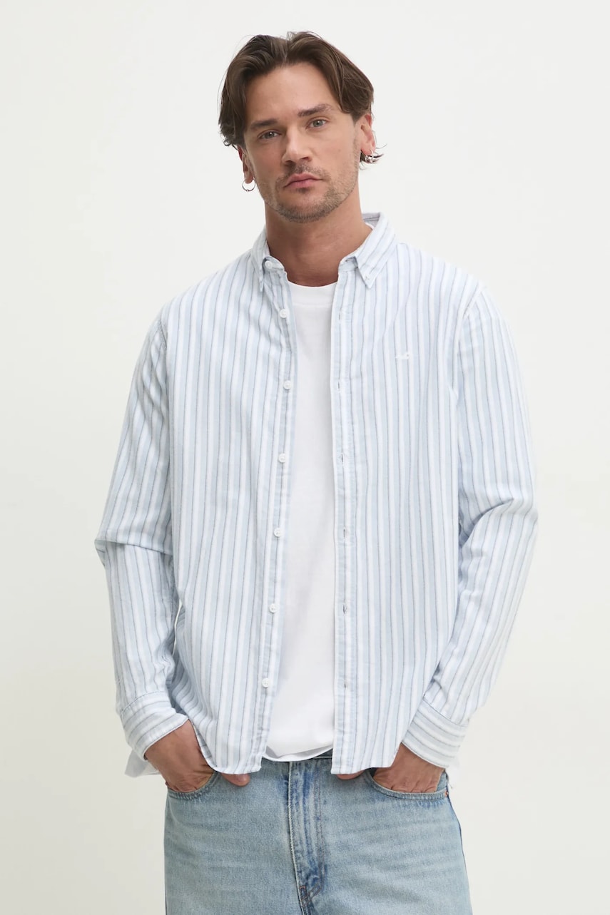 Πουκάμισο Hollister Co. χρώμα: μπλε, KI325-5116