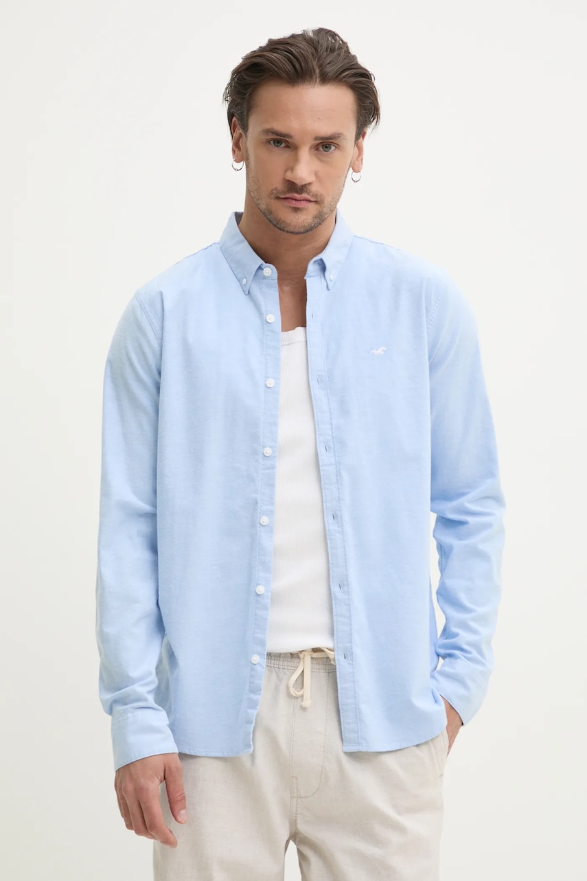 Πουκάμισο Hollister Co. χρώμα: μπλε, KI325-5121