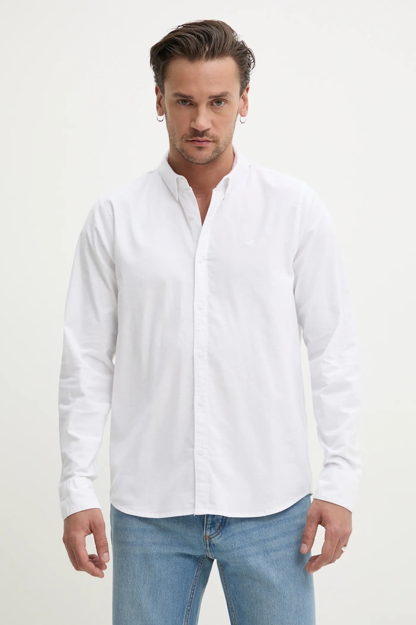 Πουκάμισο Hollister Co. χρώμα: άσπρο, KI325-5130