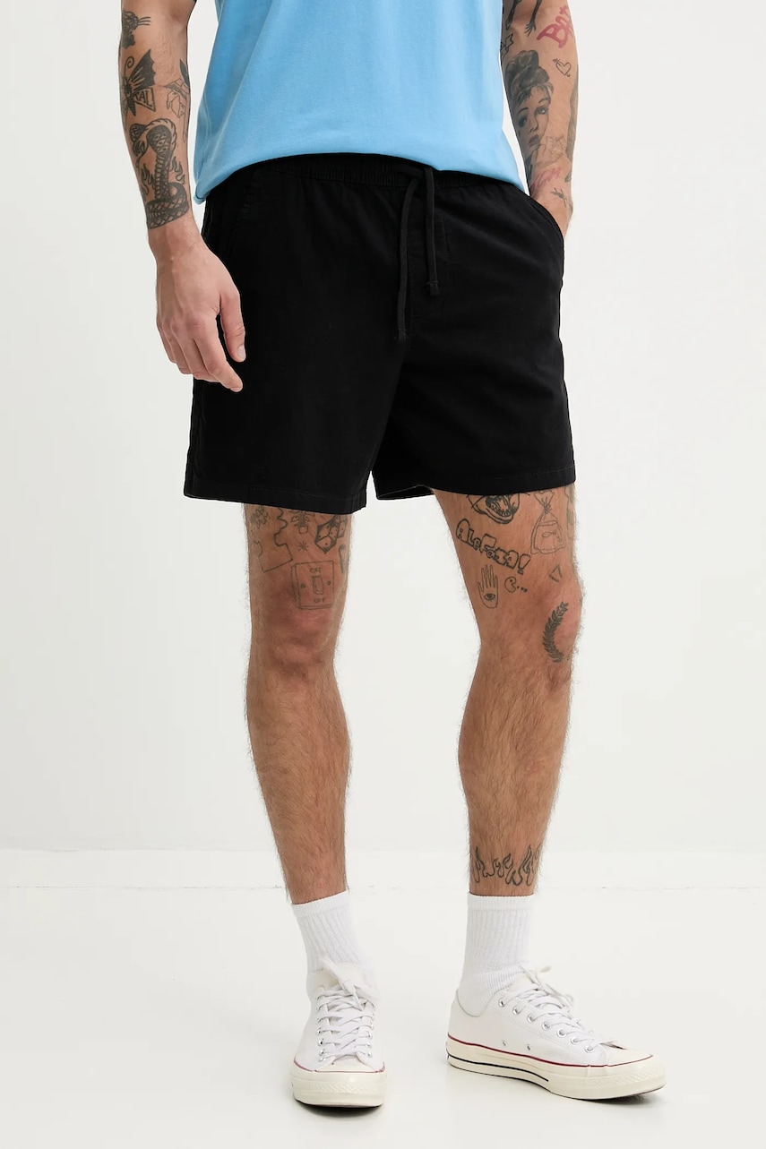 Λινό σορτς Hollister Co. χρώμα: μαύρο, KI328-5095