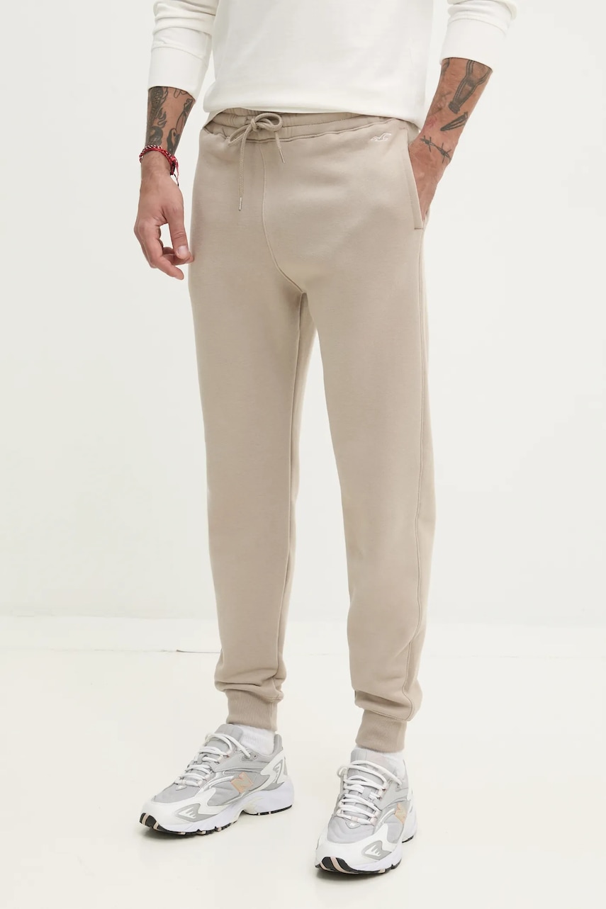 Παντελόνι φόρμας Hollister Co. χρώμα: μπεζ, KI334-5016