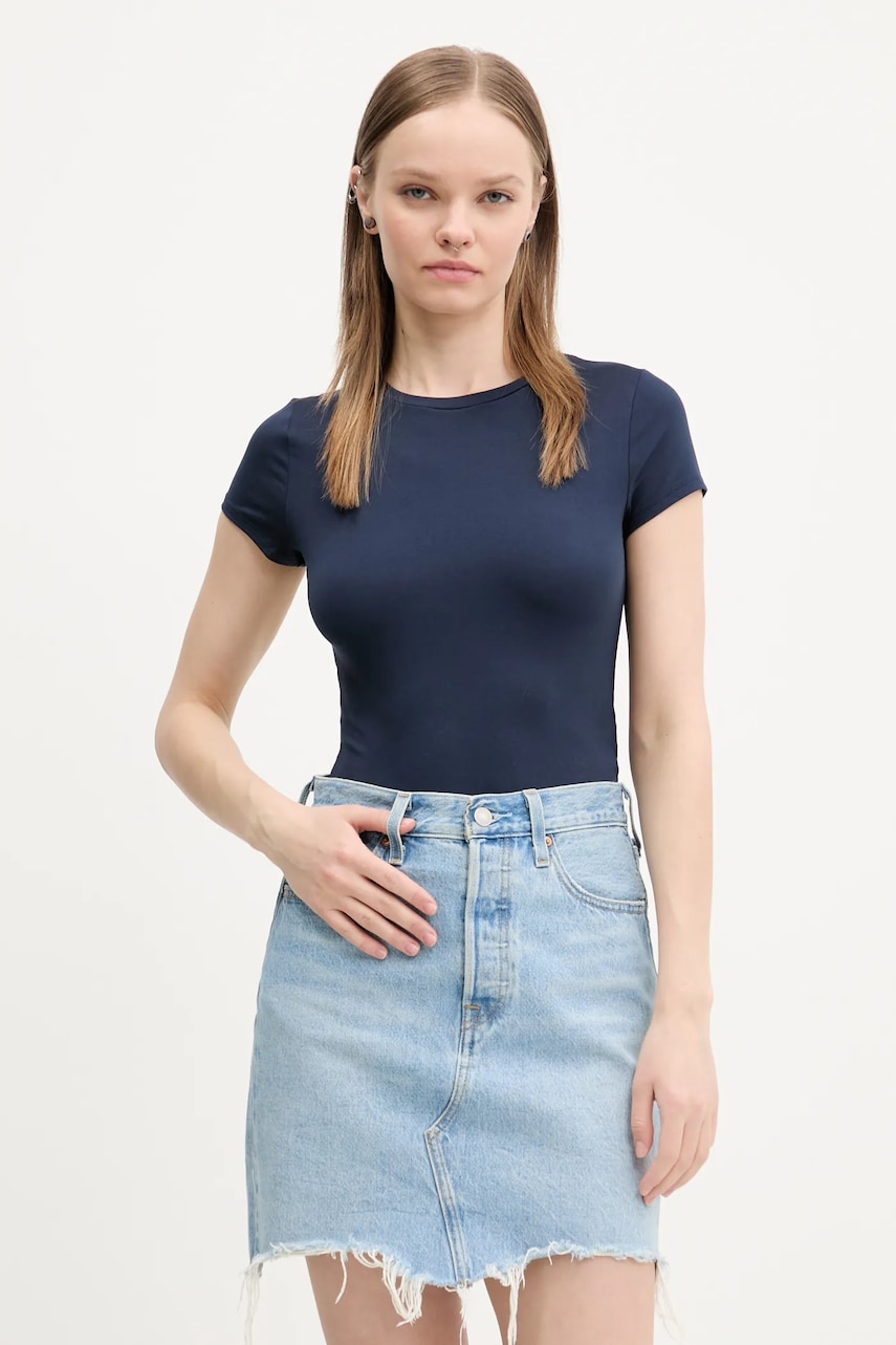 Μπλουζάκι Hollister Co. χρώμα: ναυτικό μπλε, KI339-5043
