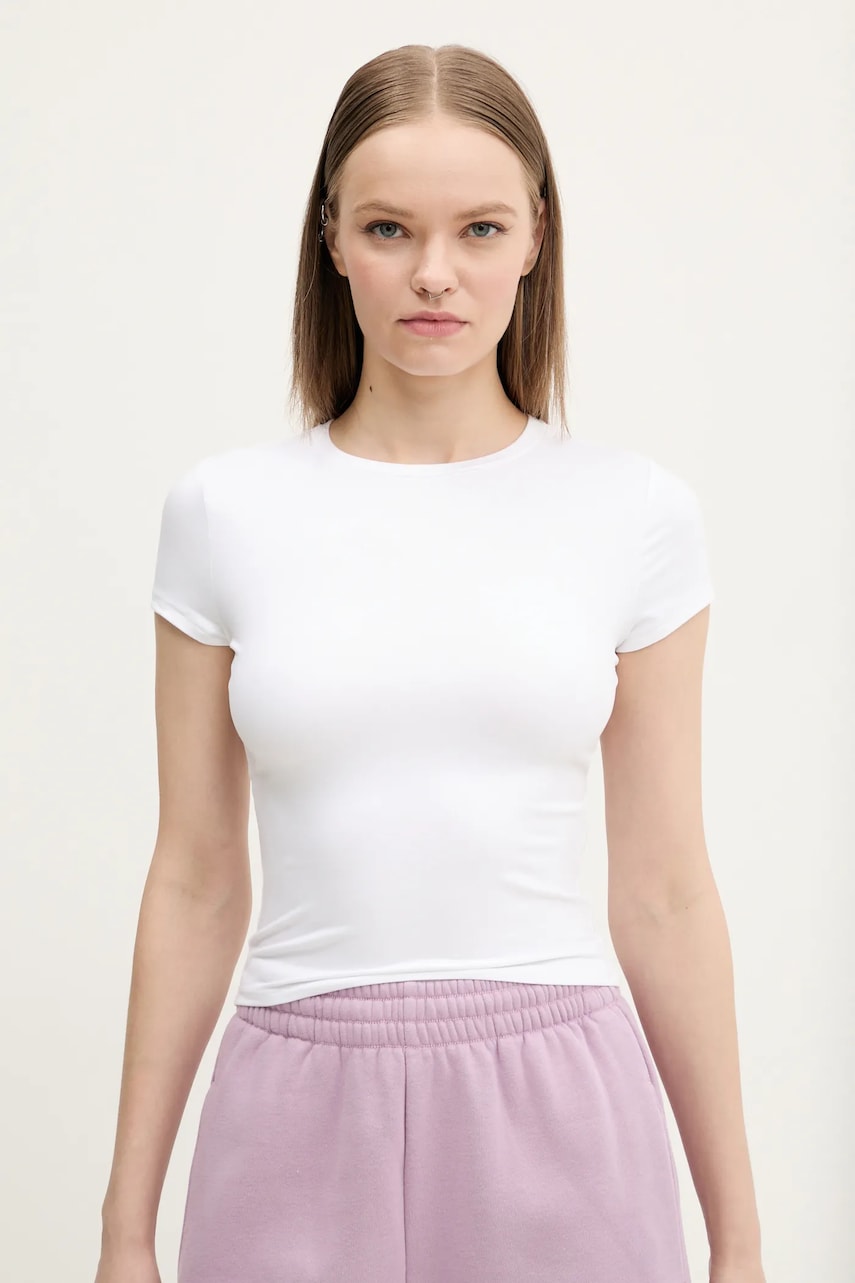 Μπλουζάκι Hollister Co. χρώμα: άσπρο, KI339-5043