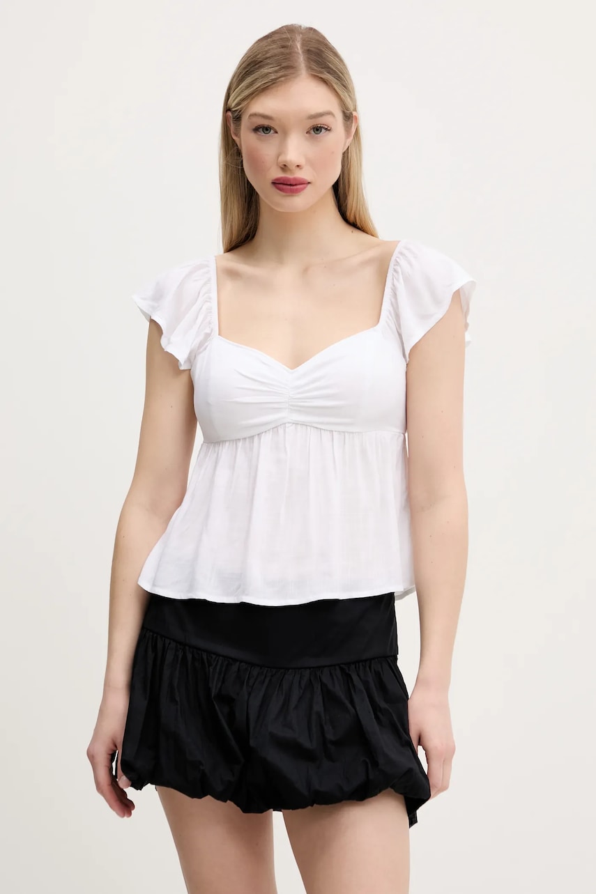 Μπλουζάκι Hollister Co. χρώμα: άσπρο, KI340-5050
