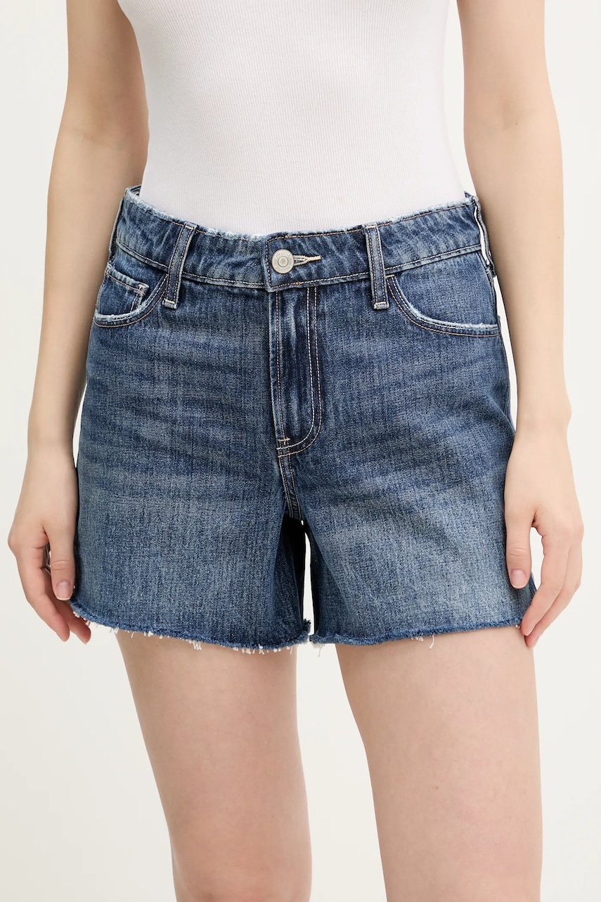 Βαμβακερό τζιν σορτς Hollister Co. χρώμα: μπλε, KI349-5059