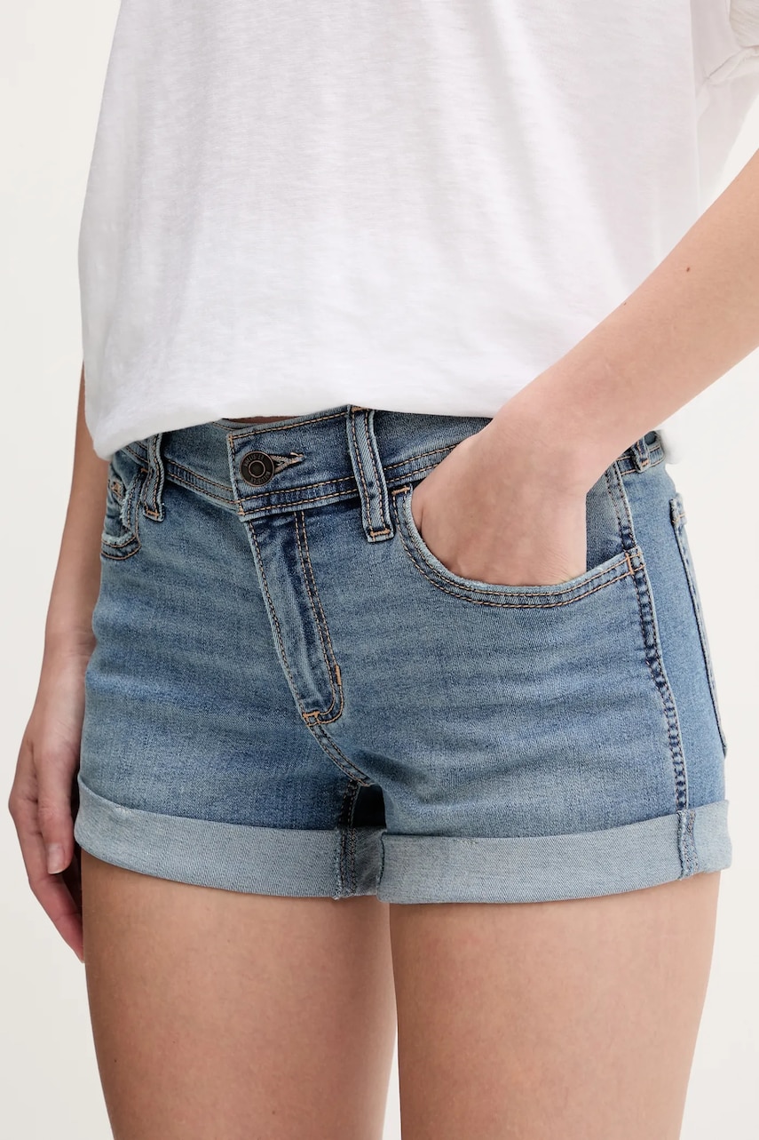 Τζιν σορτς Hollister Co. χρώμα: μπλε, KI349-5177