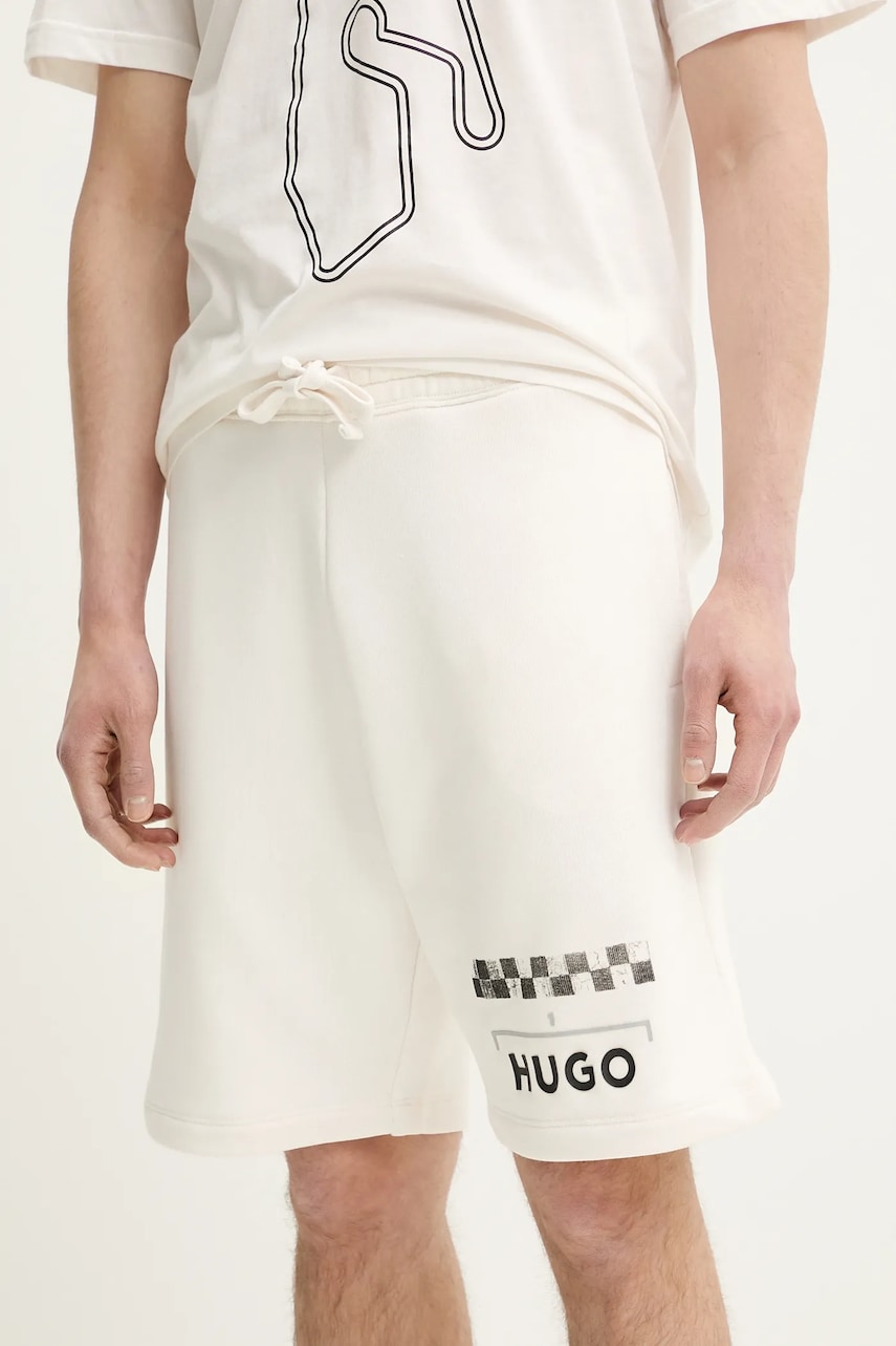 Σορτς HUGO χρώμα: μπεζ, 50531759