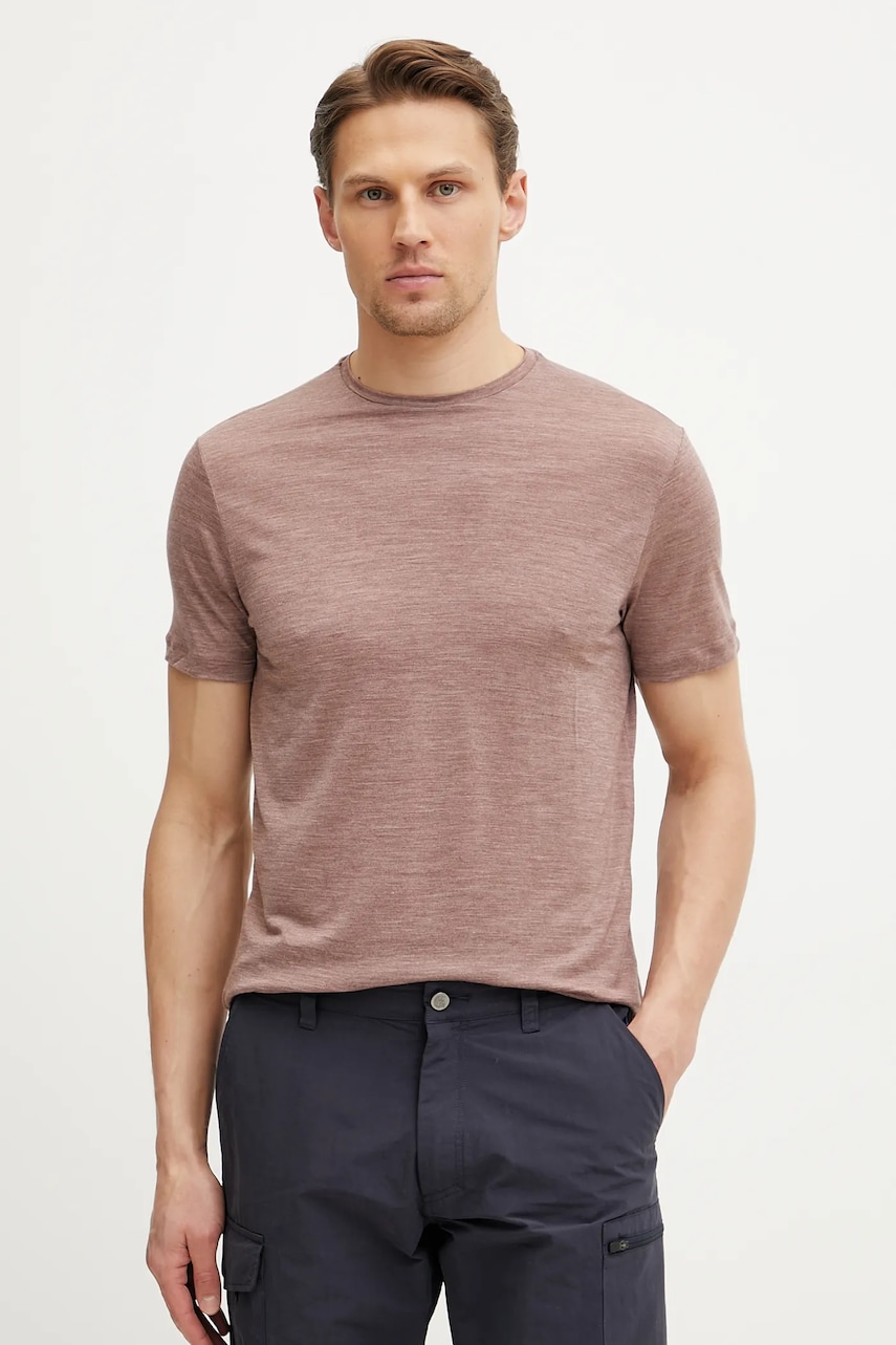 Αθλητικό μπλουζάκι Icebreaker Merino Blend 125 Cool-Lite Sphere χρώμα: καφέ, IB0A56ZM0BW1