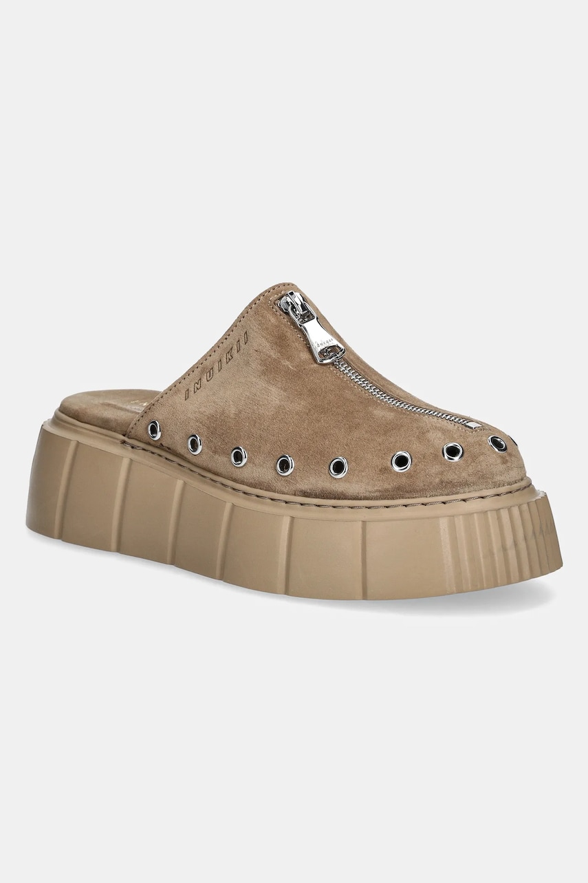 Παντόφλες σουέτ Inuikii Matilda Mule Suede γυναικείες, χρώμα: μπεζ, 1001.017.0021.250 / 30102-072