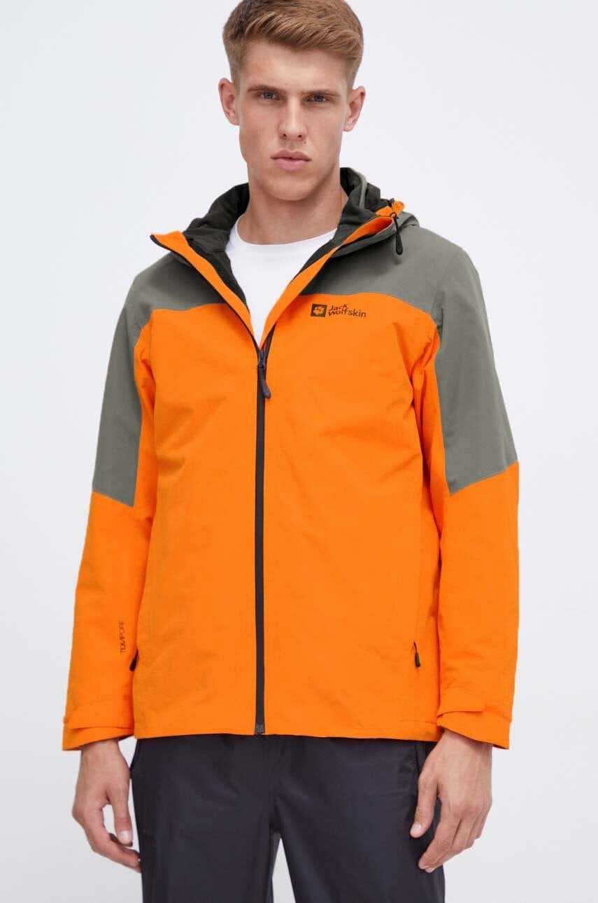 Μπουφάν Jack Wolfskin Glaabach 3in1 χρώμα: πορτοκαλί