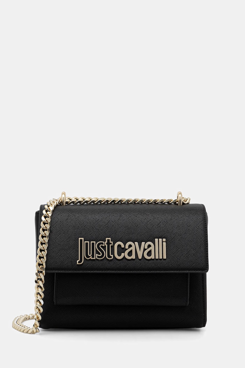 Τσάντα Just Cavalli χρώμα: μαύρο, 78RA4BB2 ZS766