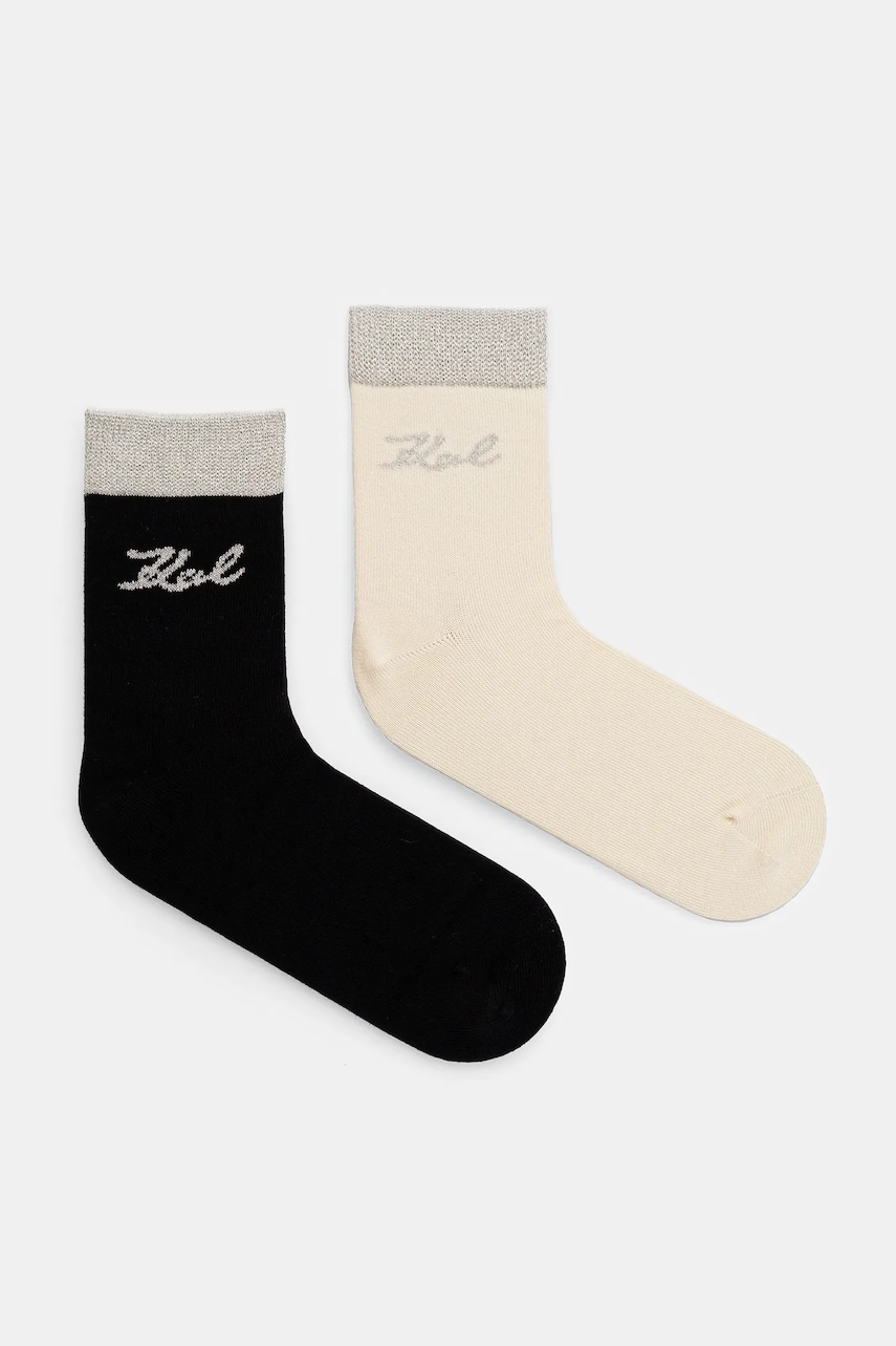Κάλτσες Karl Lagerfeld 2-pack χρώμα: μαύρο, 246W6001