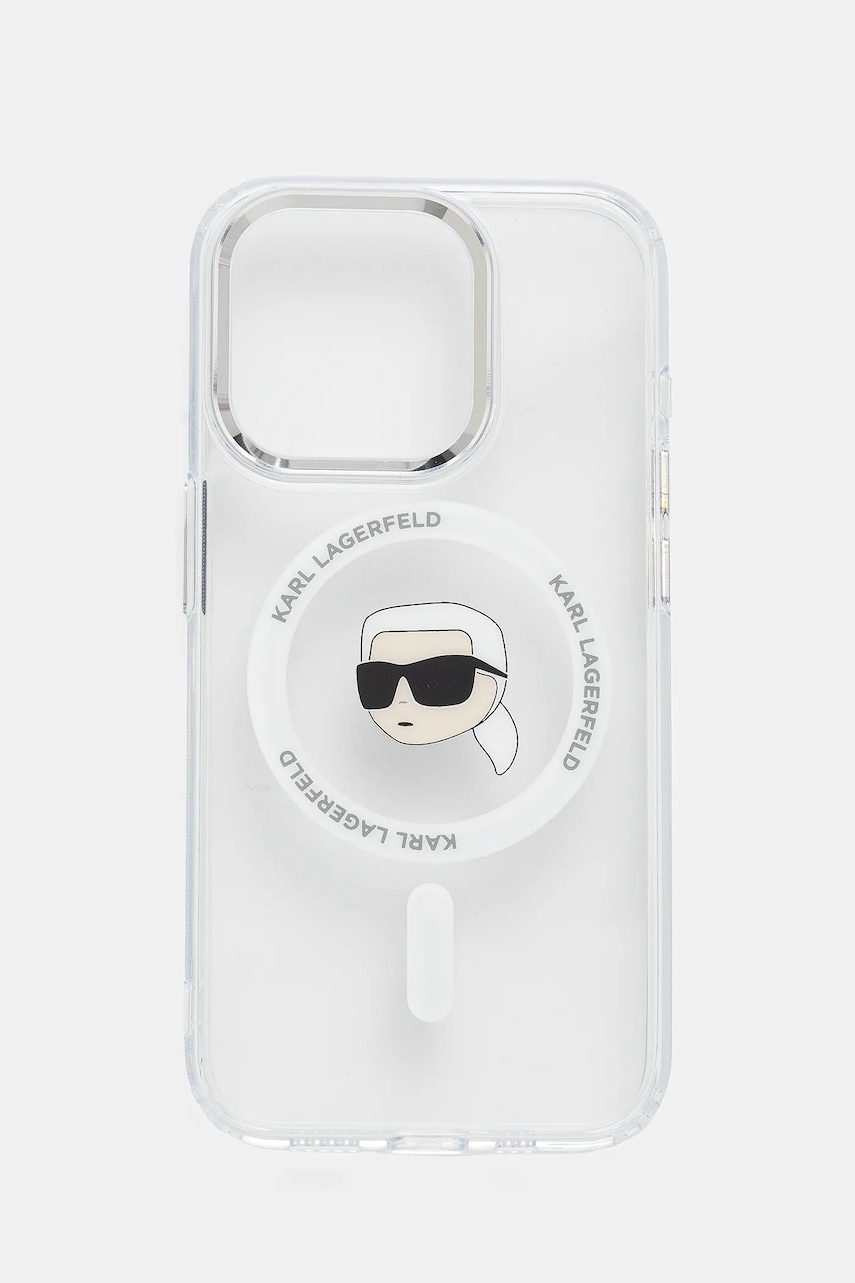 Θήκη κινητού Karl Lagerfeld iPhone 15 Pro χρώμα: άσπρο, KLHMP15LHLSKIH