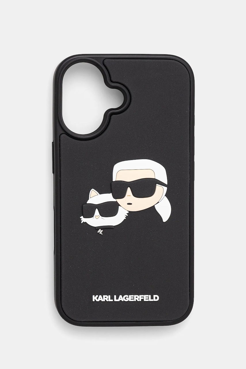 Θήκη κινητού Karl Lagerfeld iPhone 16 χρώμα: μαύρο, KLHCP16SRBCKCHLK