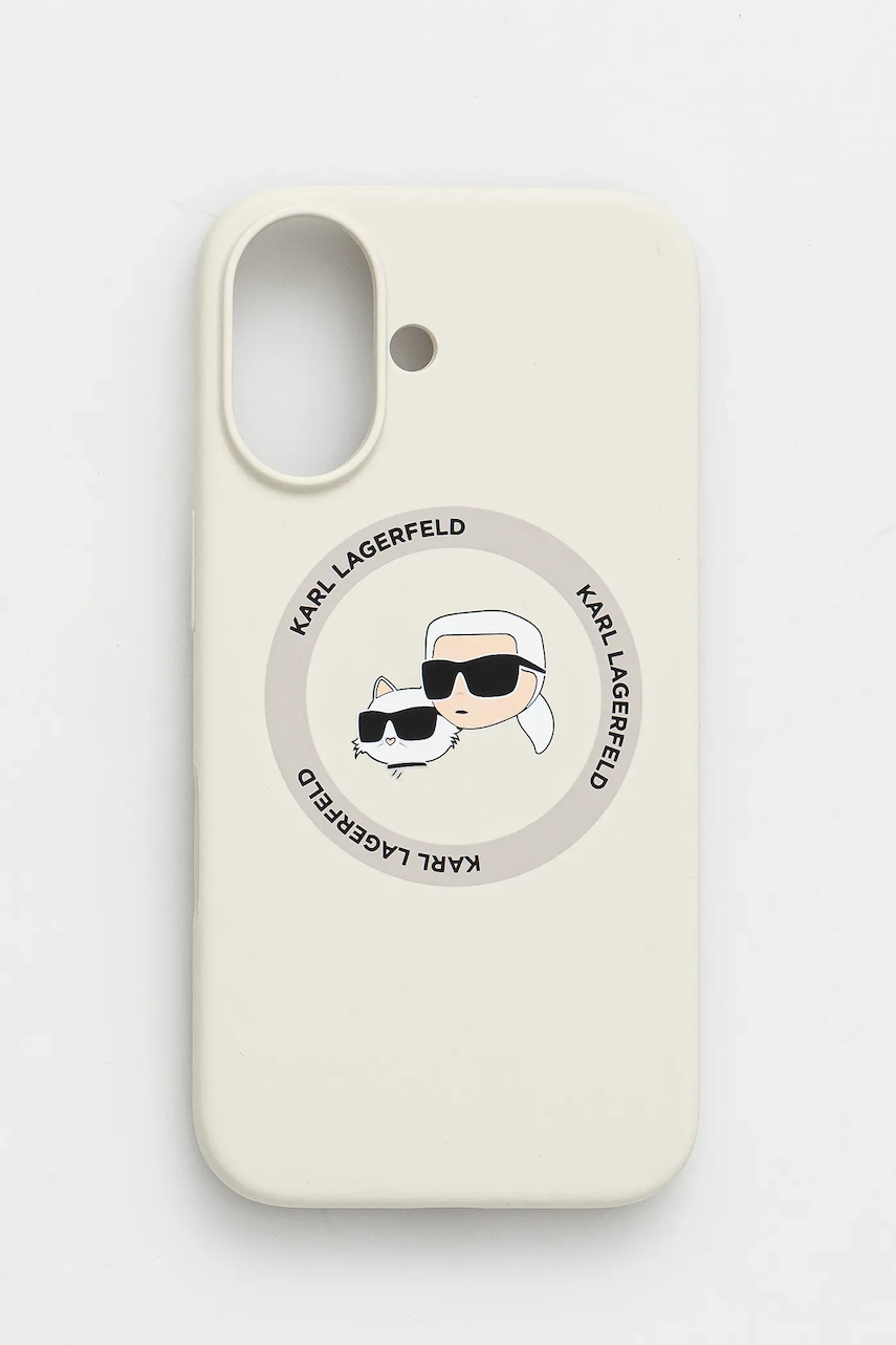 Θήκη κινητού Karl Lagerfeld iPhone 16 χρώμα: μπεζ, KLHMP16SSKCHTCE