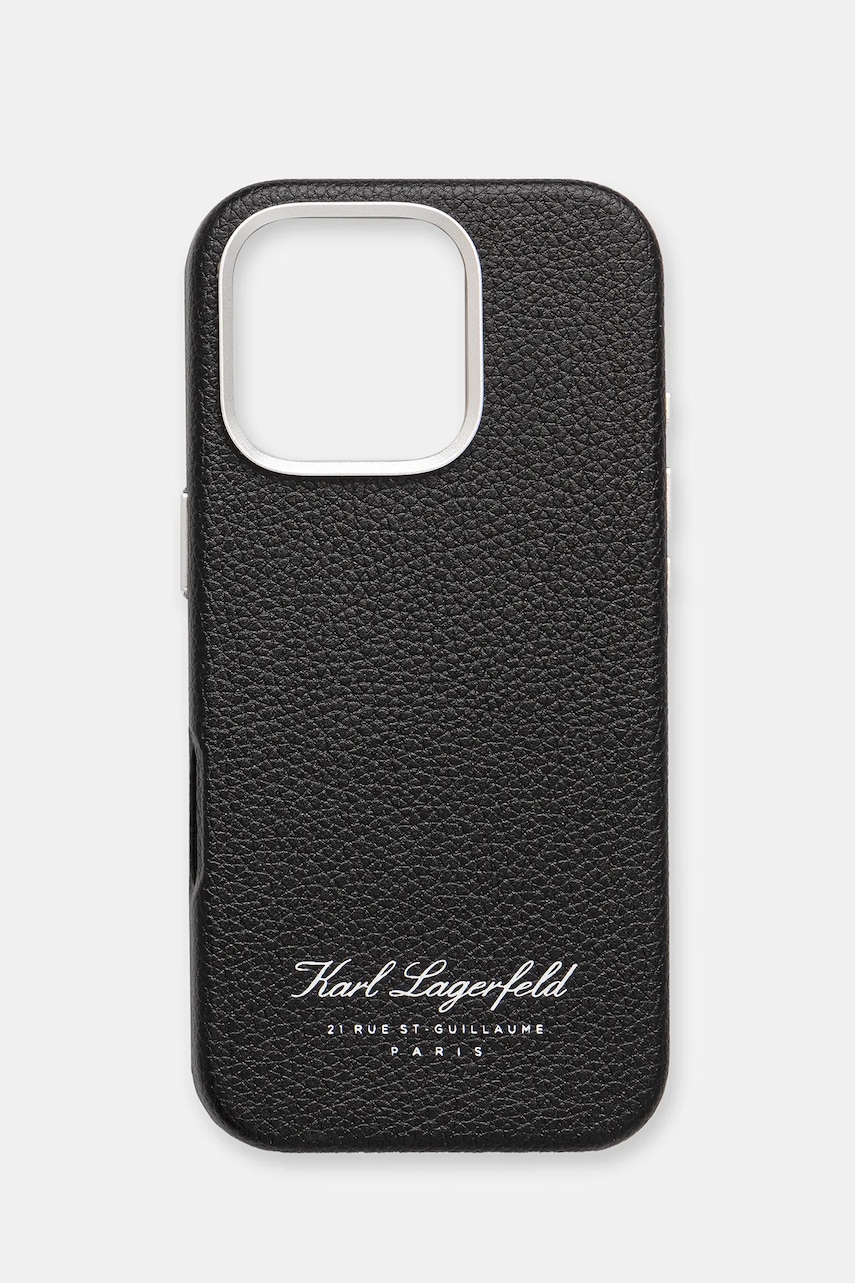 Θήκη κινητού Karl Lagerfeld iPhone 16 Pro χρώμα: μαύρο, KLHCP16LPGWCMKHK