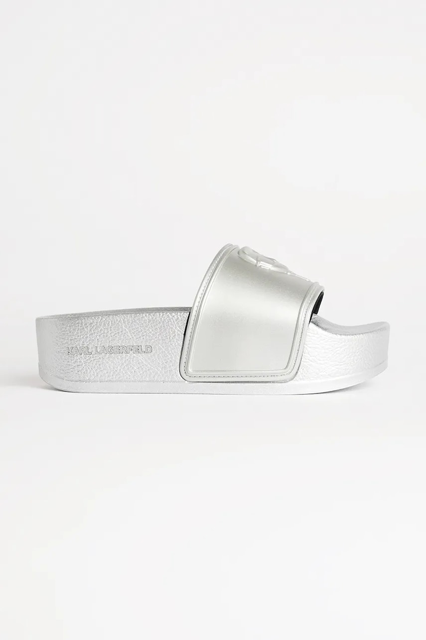 Παντόφλες Karl Lagerfeld KONDO MAXI χρώμα: ασημί, KL80819M