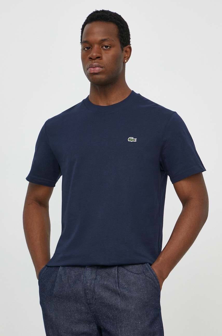 Βαμβακερό μπλουζάκι Lacoste ανδρικά, χρώμα: ναυτικό μπλε