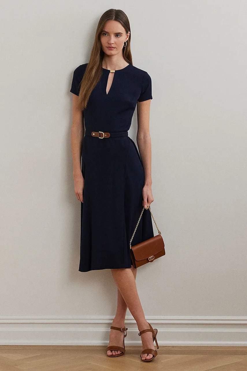 Φόρεμα Lauren Ralph Lauren χρώμα: ναυτικό μπλε, 200973369