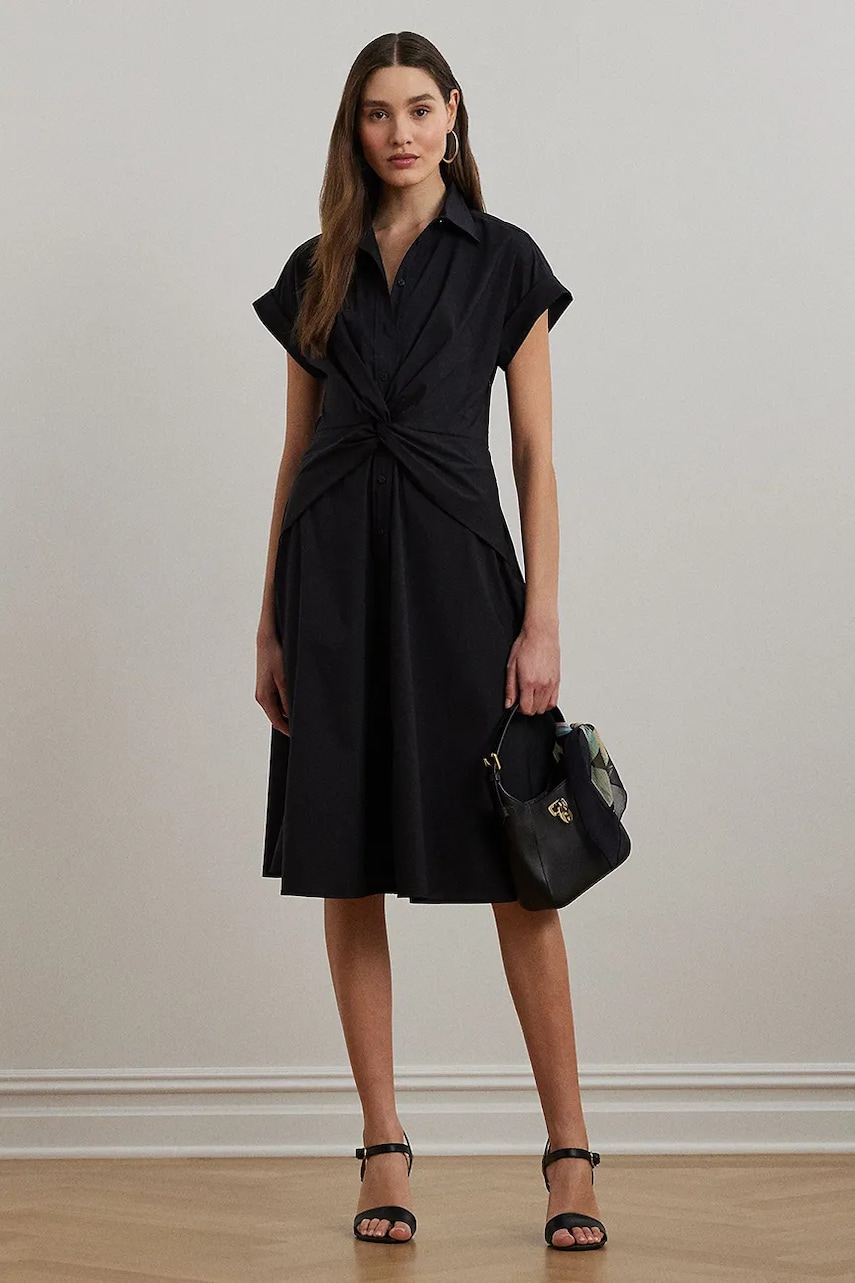 Φόρεμα Lauren Ralph Lauren χρώμα: ναυτικό μπλε, 250903193