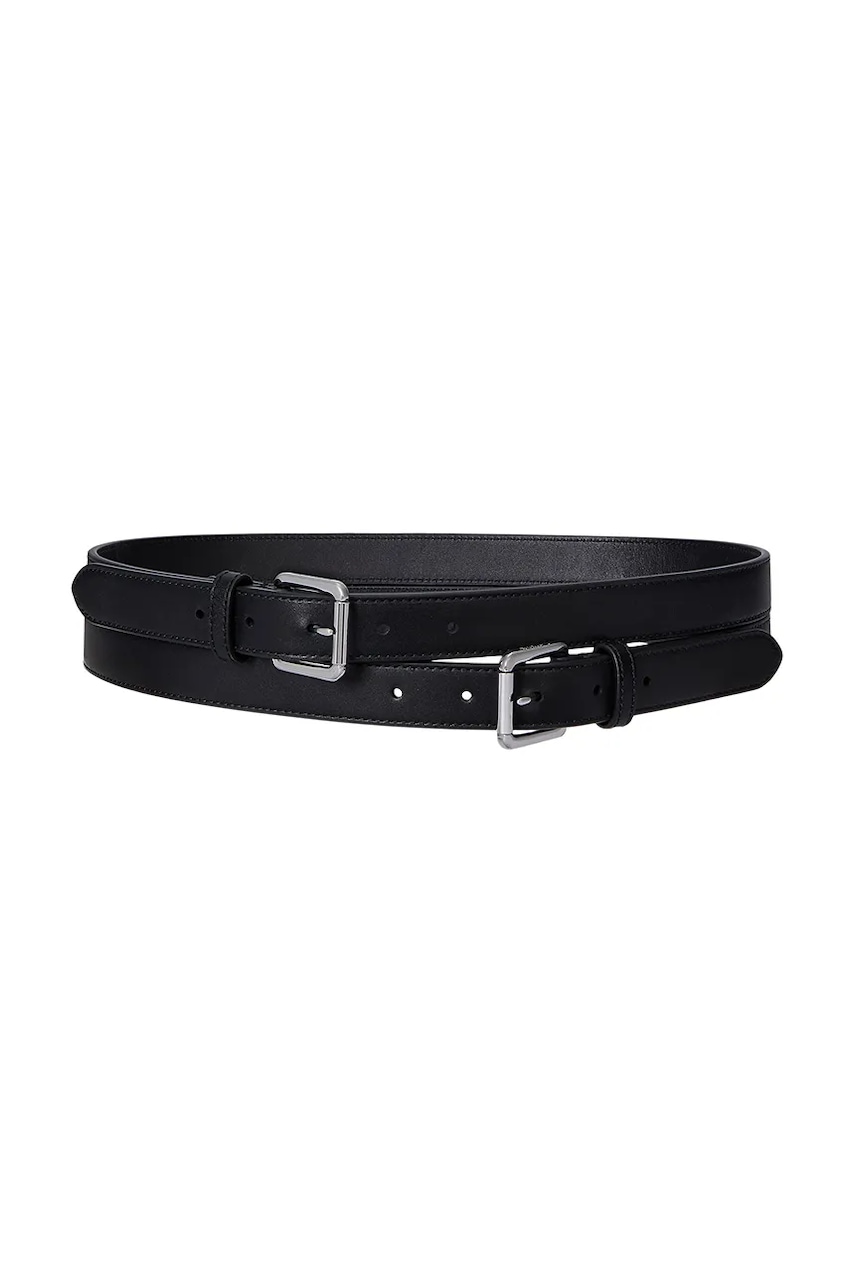 Δερμάτινη ζώνη Lauren Ralph Lauren γυναικεία, χρώμα: μαύρο, 412936524