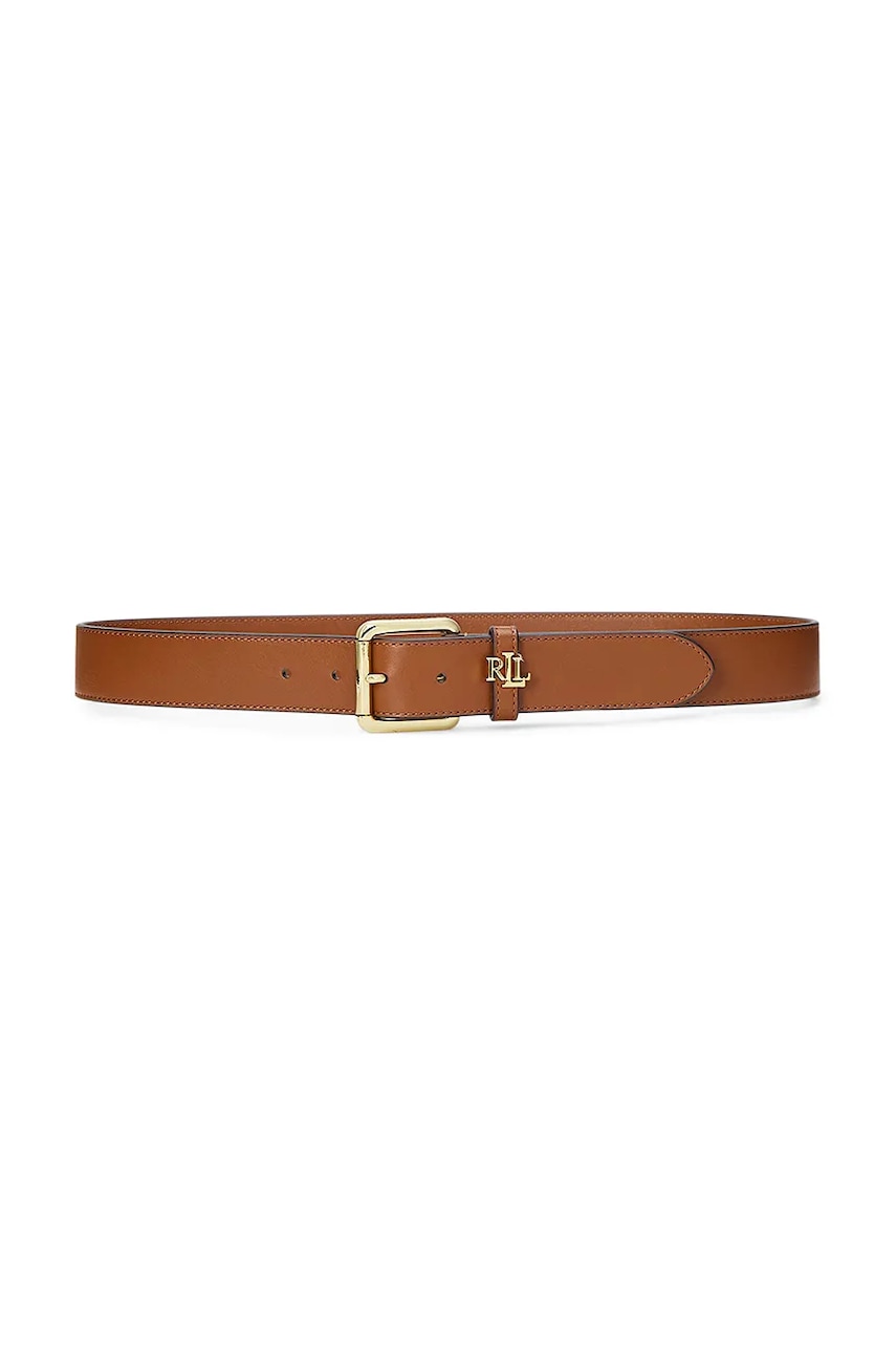 Δερμάτινη ζώνη Lauren Ralph Lauren χρώμα: καφέ, 412968765