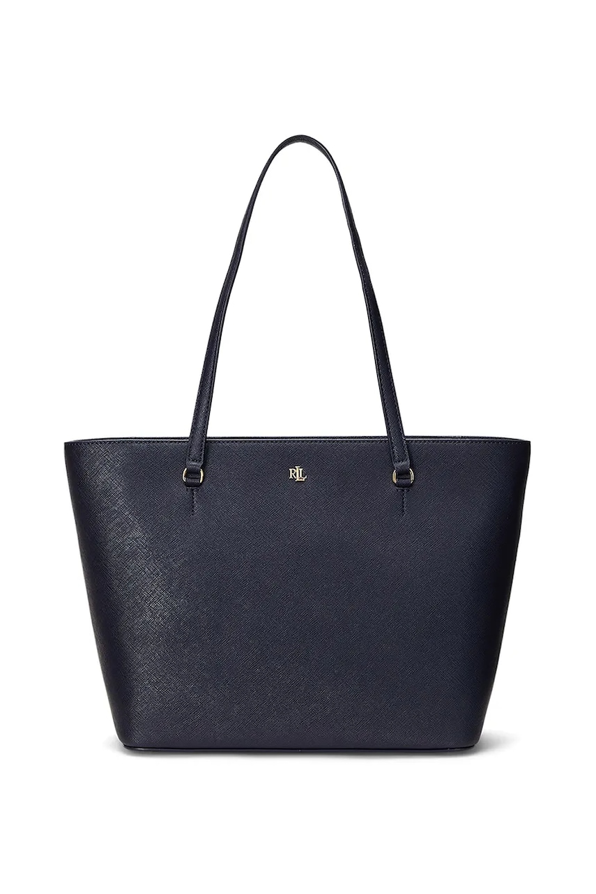 Δερμάτινη τσάντα Lauren Ralph Lauren χρώμα: μπλε, 431924351