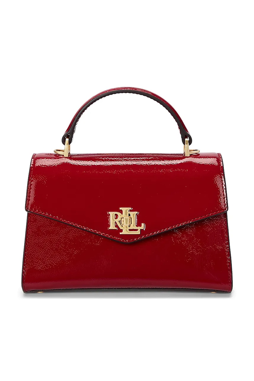Δερμάτινη τσάντα Lauren Ralph Lauren χρώμα: κόκκινο, 431958994