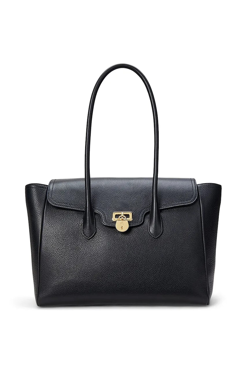 Δερμάτινη τσάντα Lauren Ralph Lauren χρώμα: καφέ, 431966862
