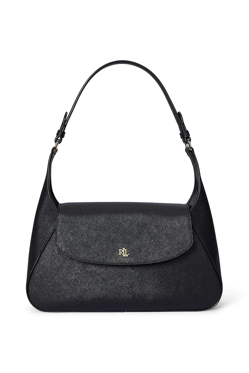 Δερμάτινη τσάντα Lauren Ralph Lauren χρώμα: μαύρο, 431969364