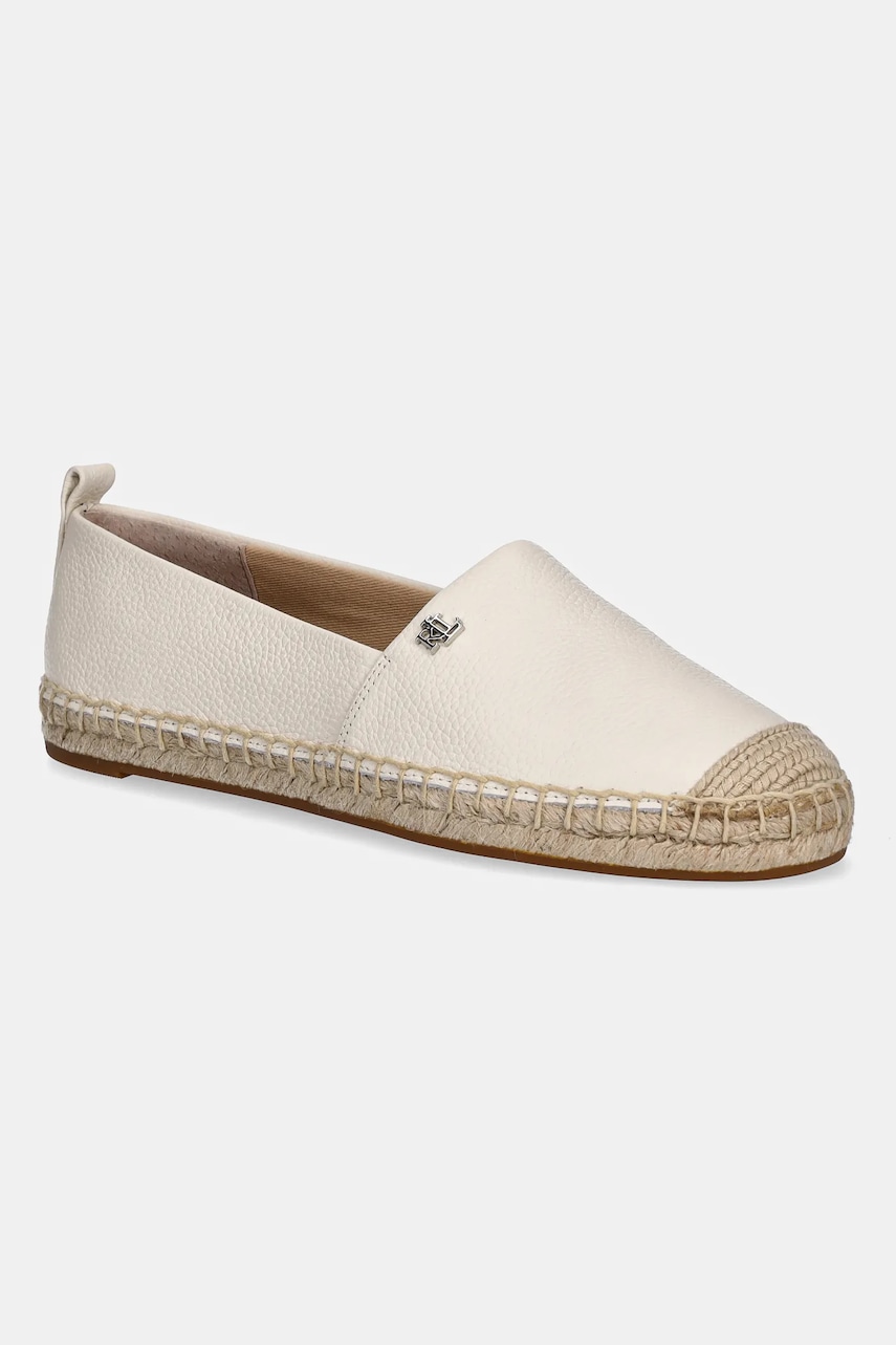 Δερμάτινες εσπαντρίγιες Lauren Ralph Lauren Cameryn IV χρώμα: μπεζ, 802905304003