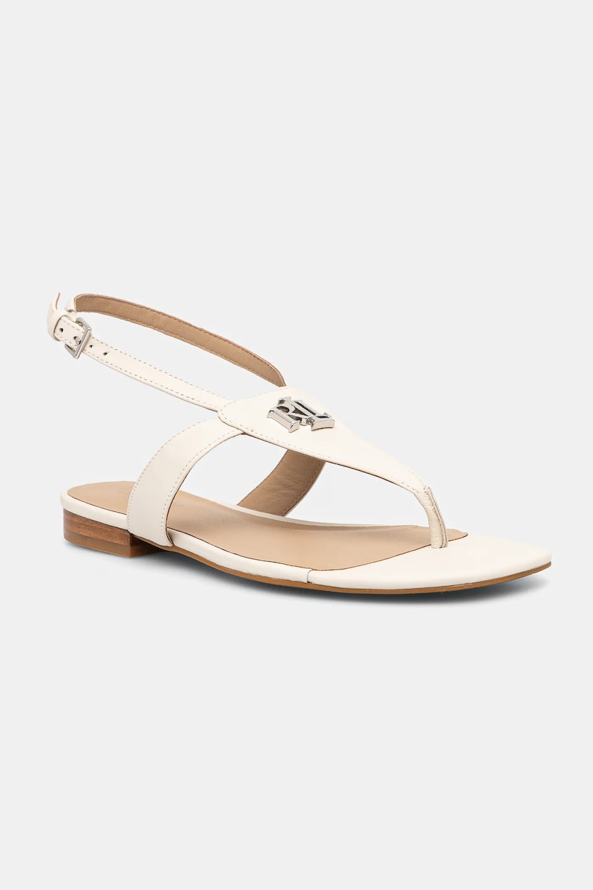 Δερμάτινα σανδάλια Lauren Ralph Lauren Everley χρώμα: μπεζ, 802959146009