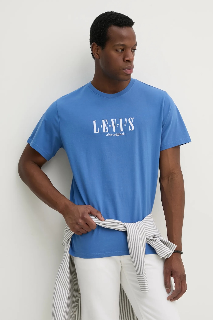Βαμβακερό μπλουζάκι Levi's SS RELAXED FIT TEE ανδρικό, χρώμα: μοβ, 16143
