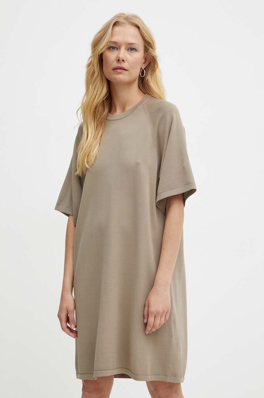 Φόρεμα Max Mara Leisure χρώμα: μπεζ, 2426326017600