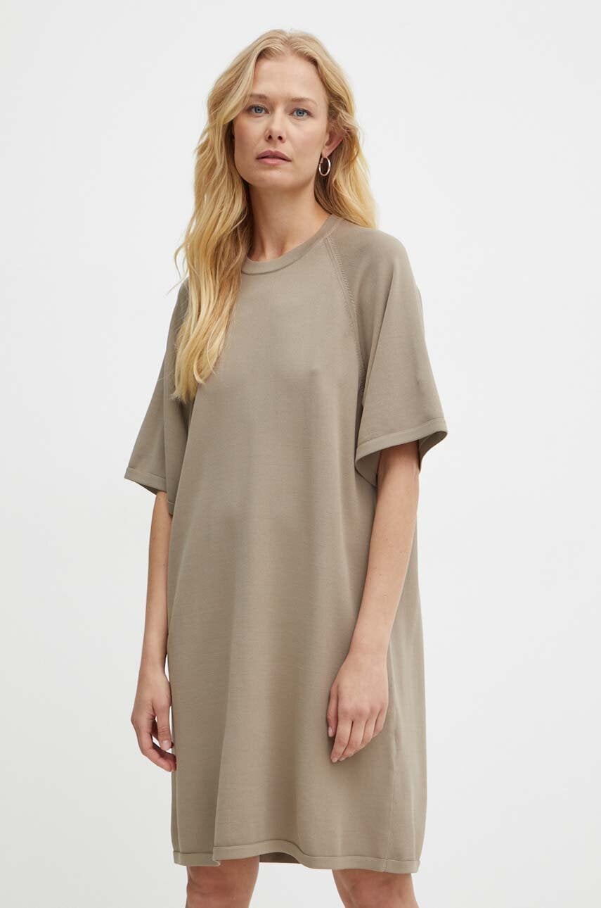 Φόρεμα Max Mara Leisure χρώμα: μπεζ, 2426326017600