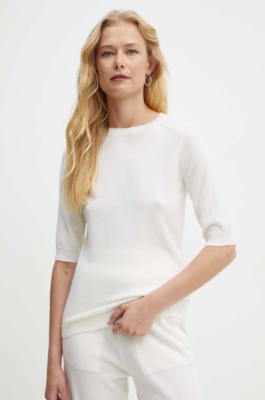 Μάλλινο πουλόβερ Max Mara Leisure γυναικείο, χρώμα: μπεζ, 2426366018600