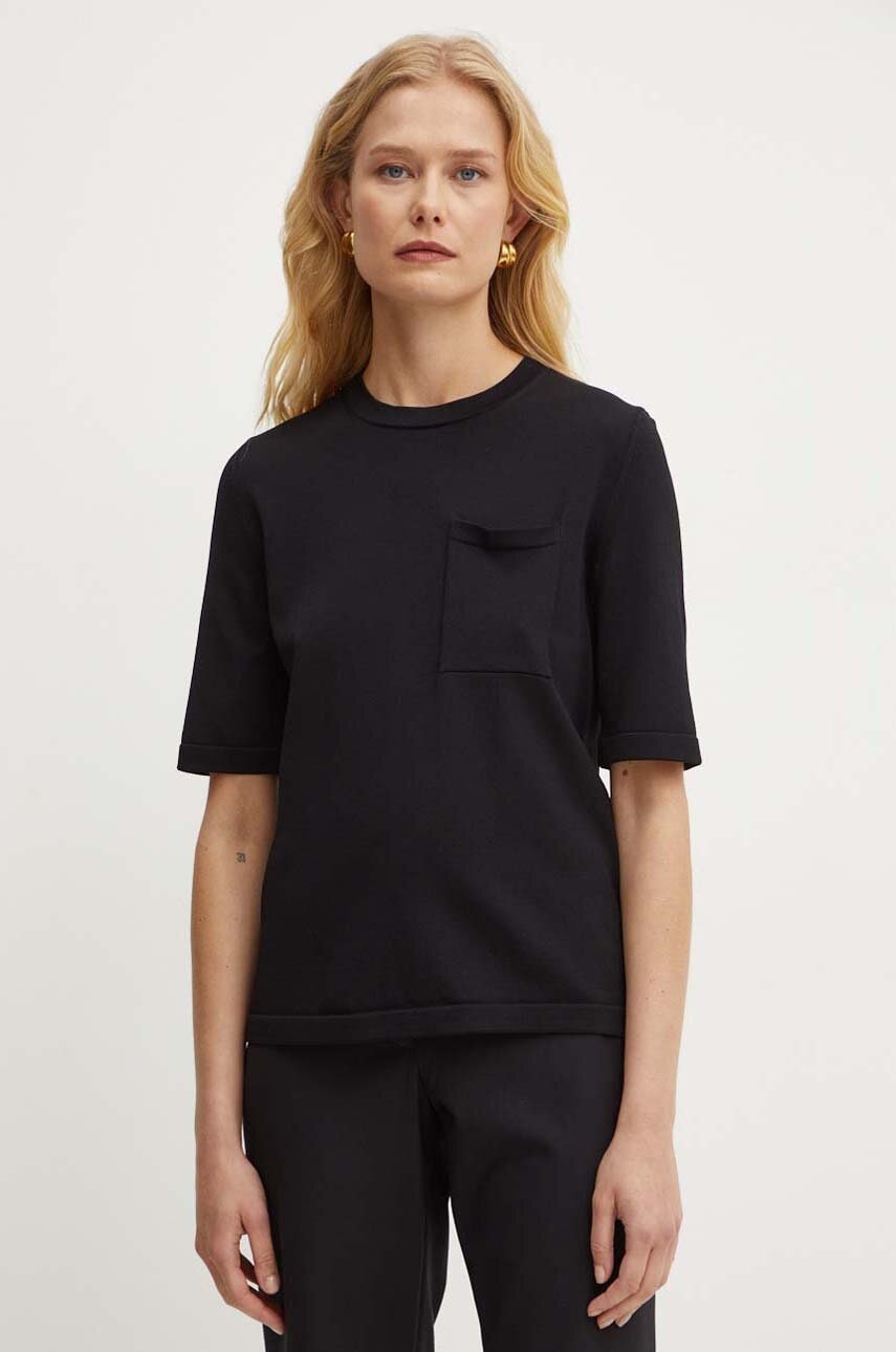 Μπλουζάκι Max Mara Leisure χρώμα: μαύρο, 2426366047600