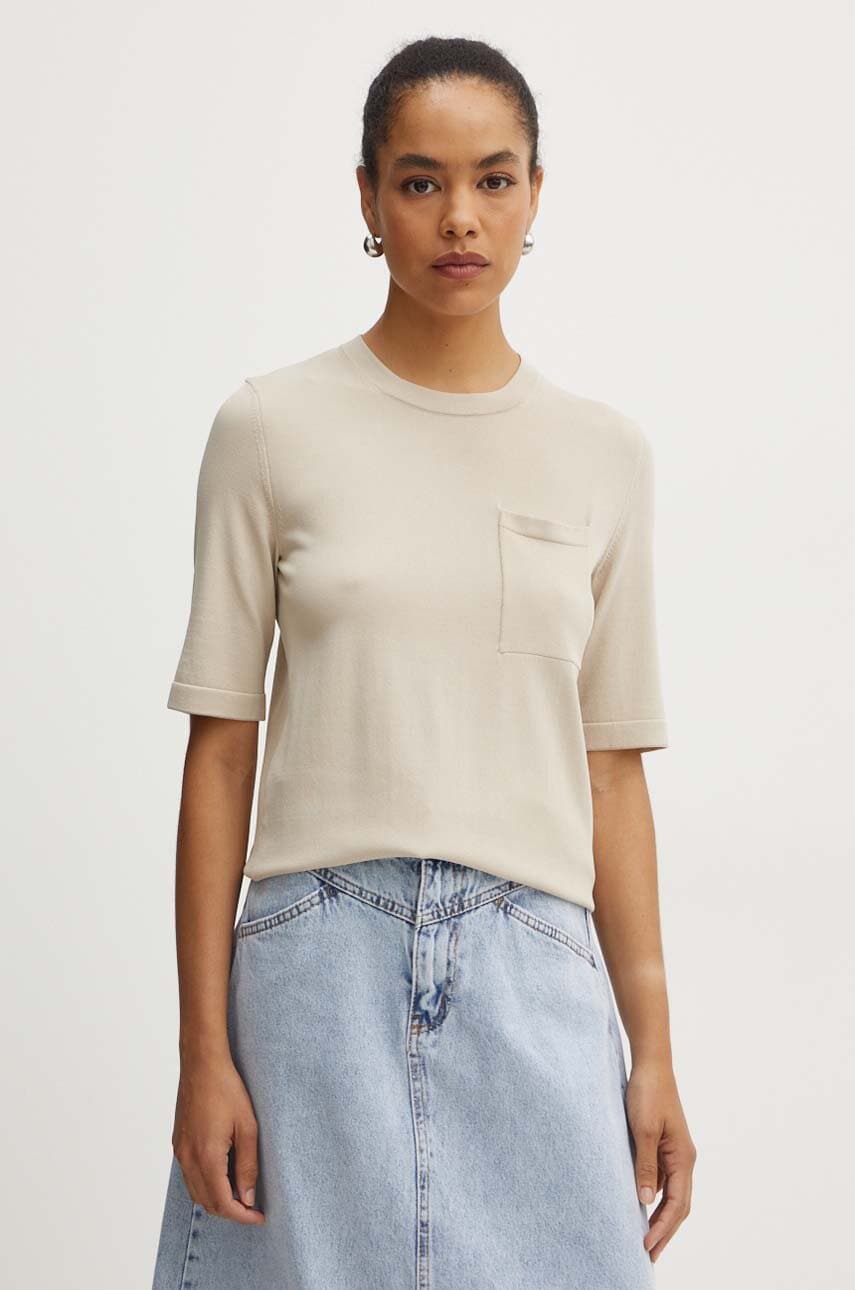Μπλουζάκι Max Mara Leisure χρώμα: μπεζ, 2426366047600