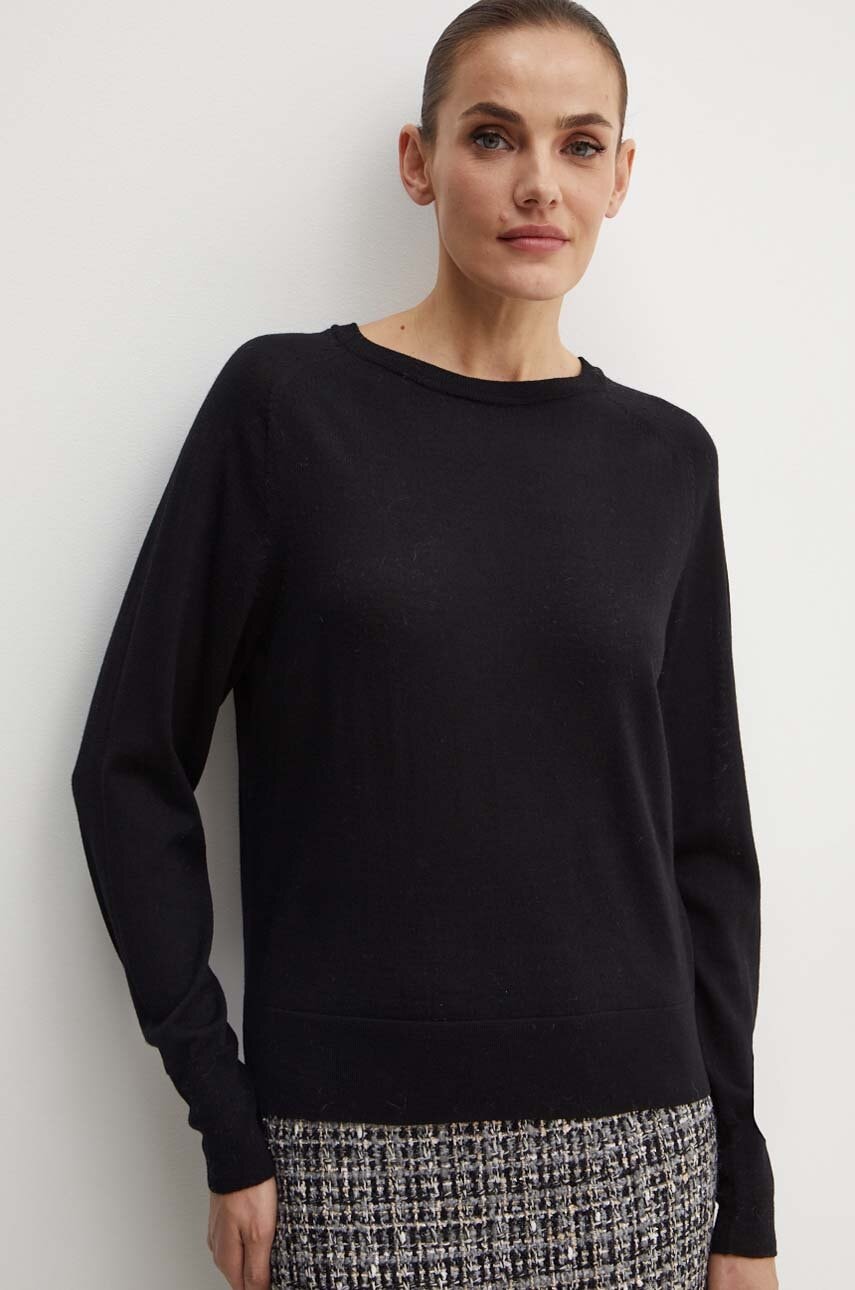 Μάλλινο πουλόβερ Max Mara Leisure γυναικείο, χρώμα: μαύρο, 2426366088600