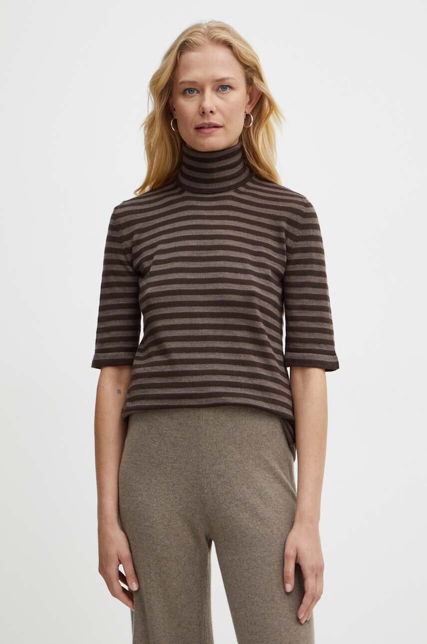 Μάλλινο πουλόβερ Max Mara Leisure γυναικεία, χρώμα: καφέ, 2426366098600