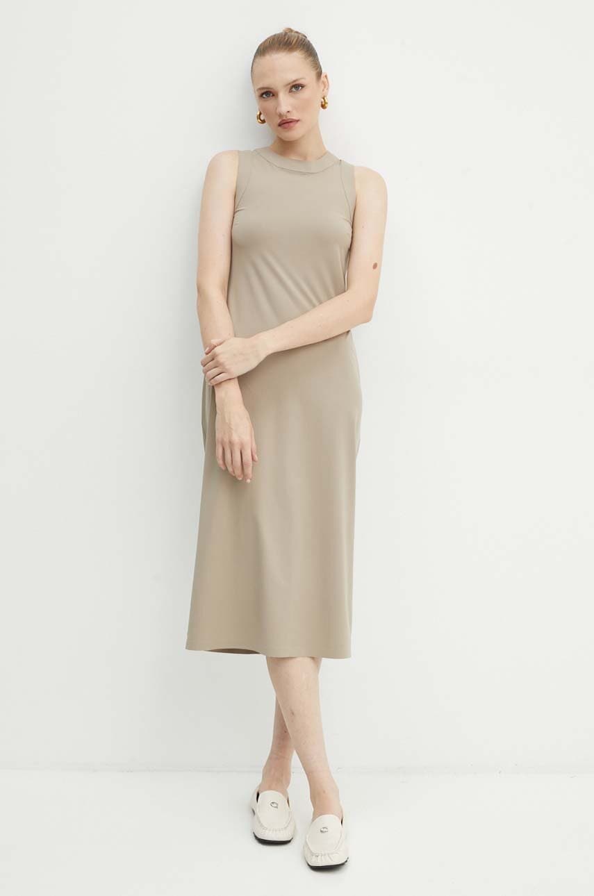 Φόρεμα Max Mara Leisure χρώμα: μπεζ, 2426626027600