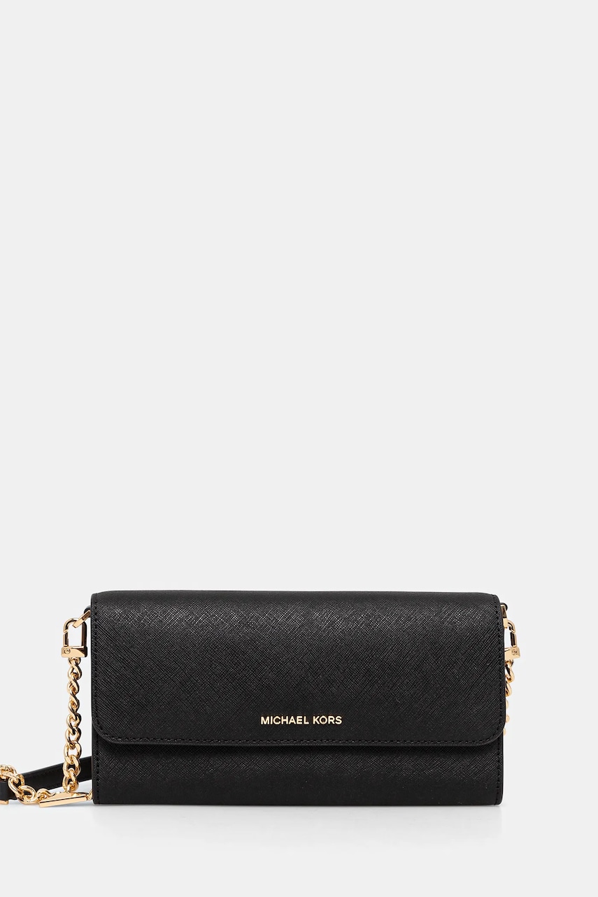 Δερμάτινη τσάντα ώμου MICHAEL Michael Kors χρώμα: μαύρο, 32S4GJ6C9L