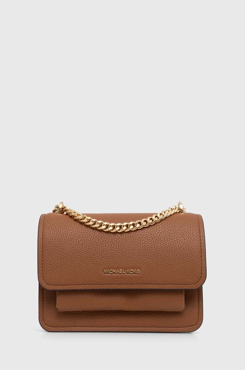 Δερμάτινη τσάντα MICHAEL Michael Kors χρώμα: καφέ, 32T4GC7C1T