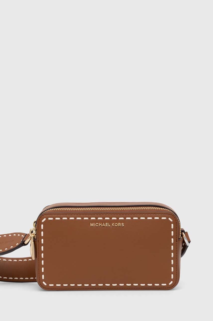 Δερμάτινη τσάντα MICHAEL Michael Kors χρώμα: καφέ, 32T4GJ6C1L
