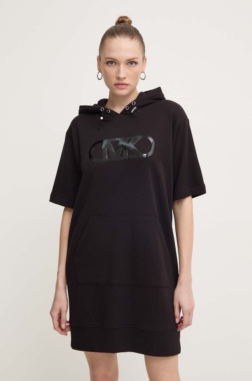 Βαμβακερό φόρεμα MICHAEL Michael Kors χρώμα: μαύρο, MT482II4MY