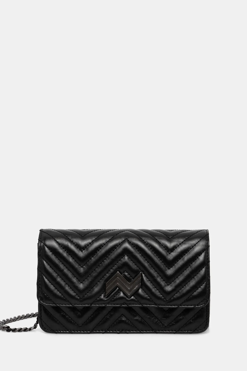 Δερμάτινη τσάντα Missoni χρώμα: μαύρο, MI10046C