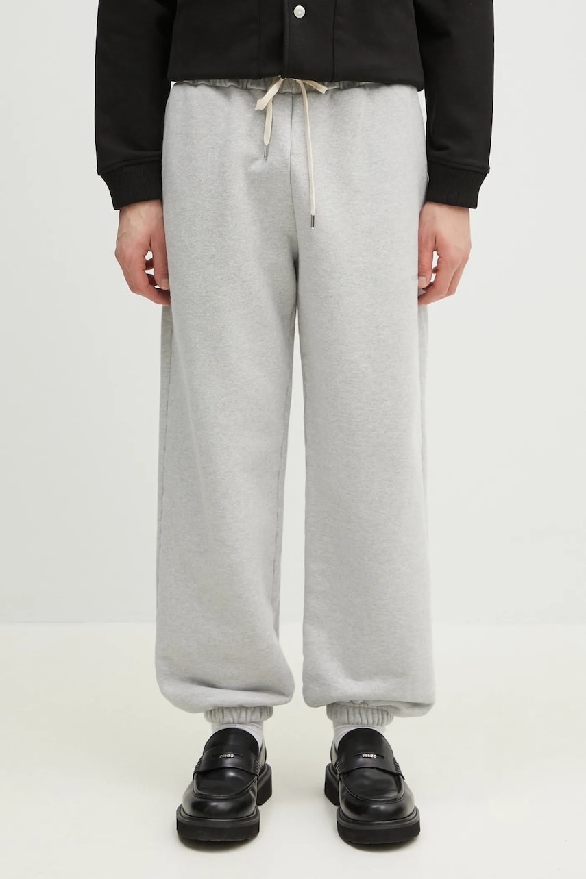 Βαμβακερό παντελόνι MKI MIYUKI ZOKU 800 Gsm Superweight Cuffed Joggers χρώμα: γκρι, 800.GSM.SUPERW.CUF