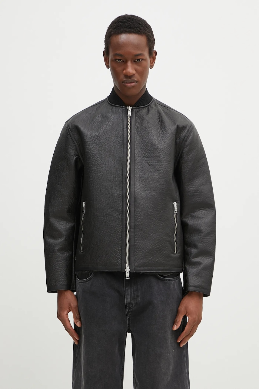 Δερμάτινο μπουφάν MKI MIYUKI ZOKU Shearling Bomber Jacket χρώμα: μαύρο, SHEARLING.BOMBER.JACKET