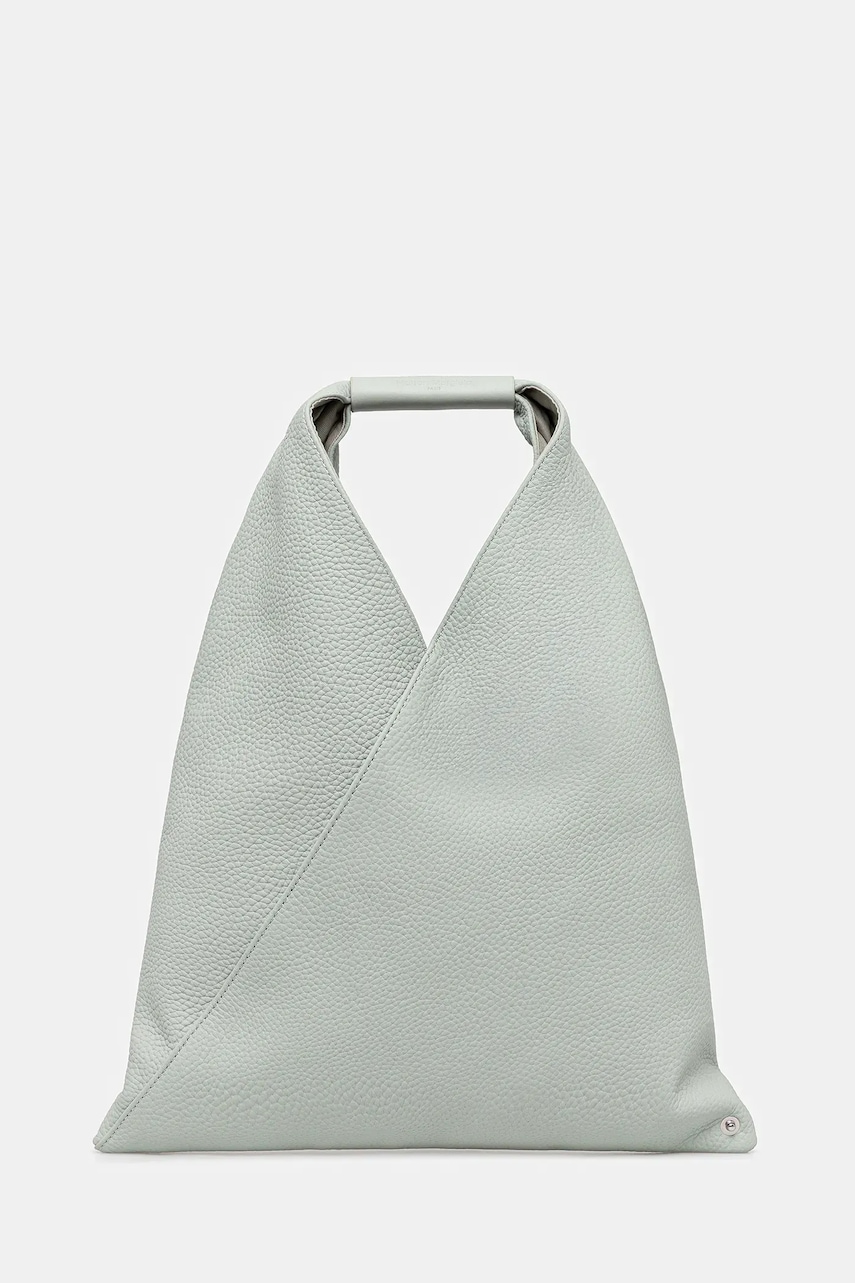 Δερμάτινη τσάντα MM6 Maison Margiela χρώμα: γκρι, S54WD0043